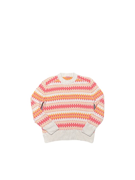 J. Crew Sweaters - J.Crew 100% Cashmere Fair Isle Sweater Women's Medium Pink Orange Crewneck